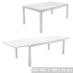NOTRE SELECTION Table De Jardin En Aluminium Avec Rallonge Gris Clair 8 à 10 Places HAWAI - 224771