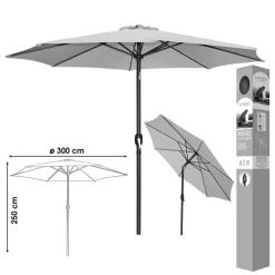 NOTRE SELECTION Parasol En Alu Toile Polyester Rond Inclinable D300 X H242 Cm