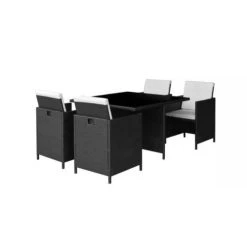 NOTRE SELECTION Ensemble Repas 5 Pièces CUBE DINNING Acier Noir - TE-DINING13 -Weber Boutique AFD 154908