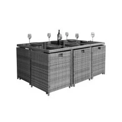 NOTRE SELECTION Ensemble Repas 11 Pièces CUBE DINNING Acier Gris -Weber Boutique AFD 154917