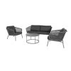 NOTRE SELECTION Salon De Jardin 5 Pièces SONORA LOUNGE Acier Anthracite