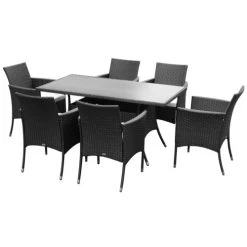 NOTRE SELECTION Ensemble Repas 7 Pièces DINING Acier Noir -Weber Boutique AFD 154923