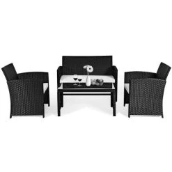 NOTRE SELECTION Salon De Jardin CUBA Acier 2 Fauteuils 1 Banc Et 1 Table -Weber Boutique AFD 155485