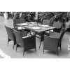 NOTRE SELECTION Ensemble Repas 7 Pièces DINING Acier Noir