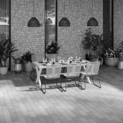 NOTRE SELECTION Table De Jardin WOODY Ciment / Acacia - SETWOODY -Weber Boutique AFD 156631