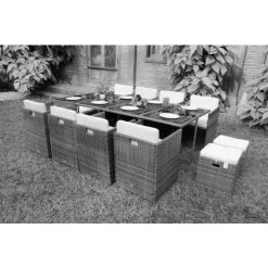 NOTRE SELECTION Ensemble Repas 13 Pièces CUBA Acier Taupe -Weber Boutique AFD 162657