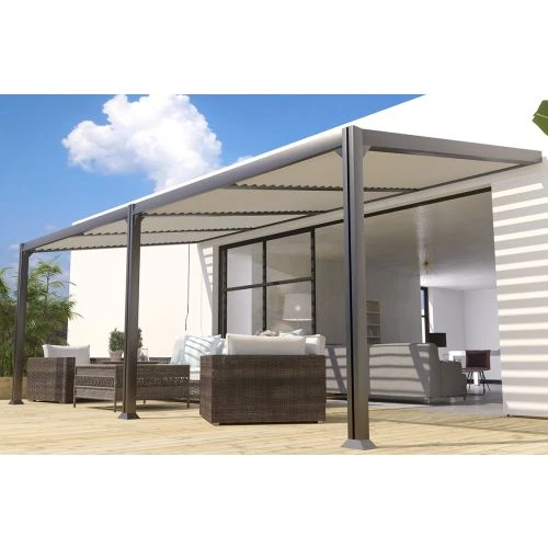 COULEURS DU MONDE Pergola Adossée CANBERRA Couleur Du Monde 3 X 6 M Toit Incliné - CANBERRA 1 COULEURS DU MONDE Pergola Adossée CANBERRA Couleur Du Monde 3 X 6 M Toit Incliné - CANBERRA