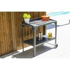 Desserte à Roulettes CUCINATO DCB Garden En Acier Galvanisé Gris Anthracite - CUCINATO-N -Weber Boutique AFD 190312