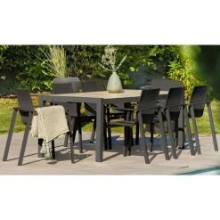 Table De Jardin VENISE DCB Garden 195X90 Gris Anthracite - VENISE-TB200 -Weber Boutique AFD 190509