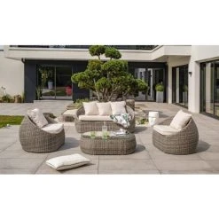 Salon Bas De Jardin ISA DCB Garden Gris - PVC-ISA-SALON -Weber Boutique AFD 190604